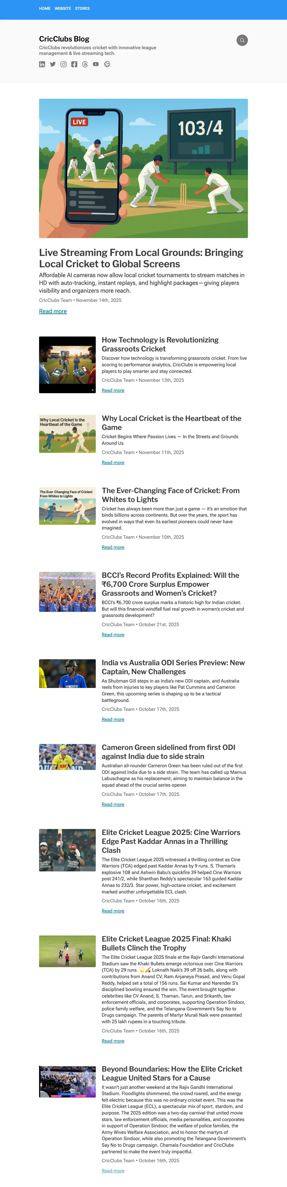 CricClubs Blog