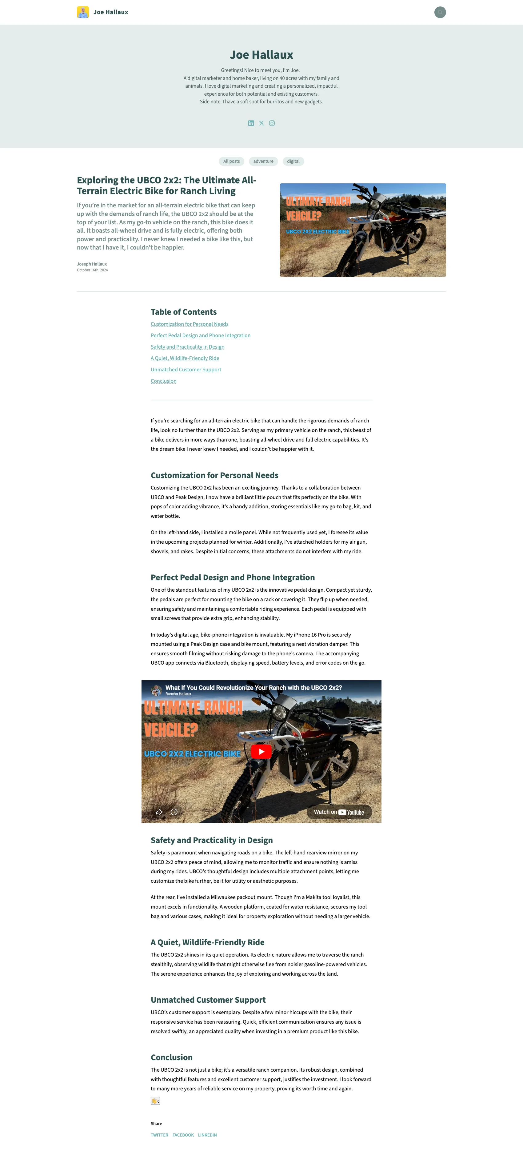 Joe Hallaux Article