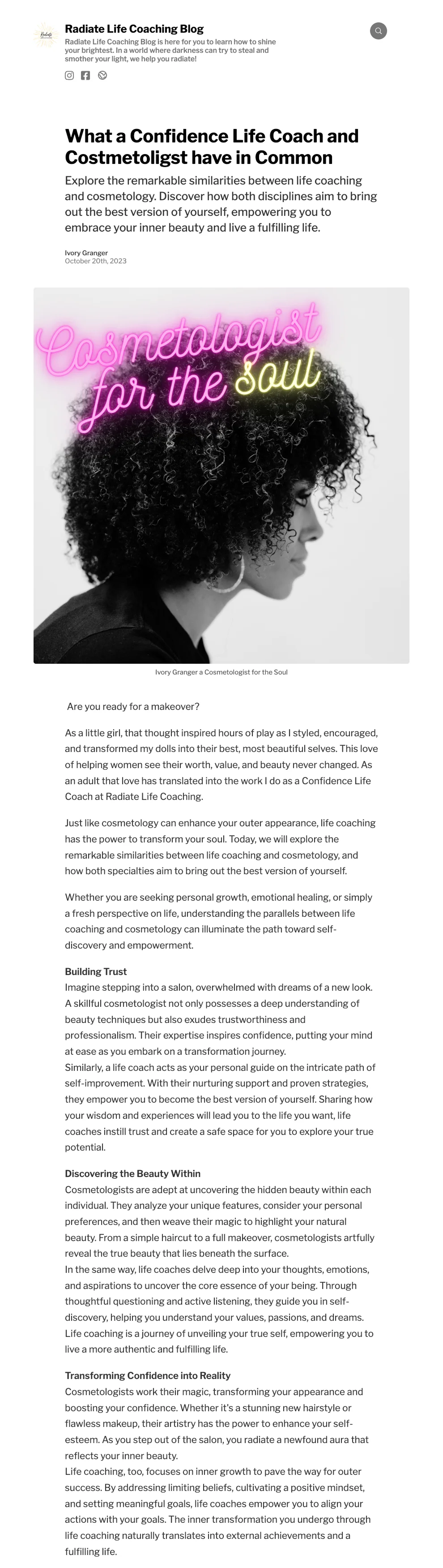 Radiate Life Coaching Blog