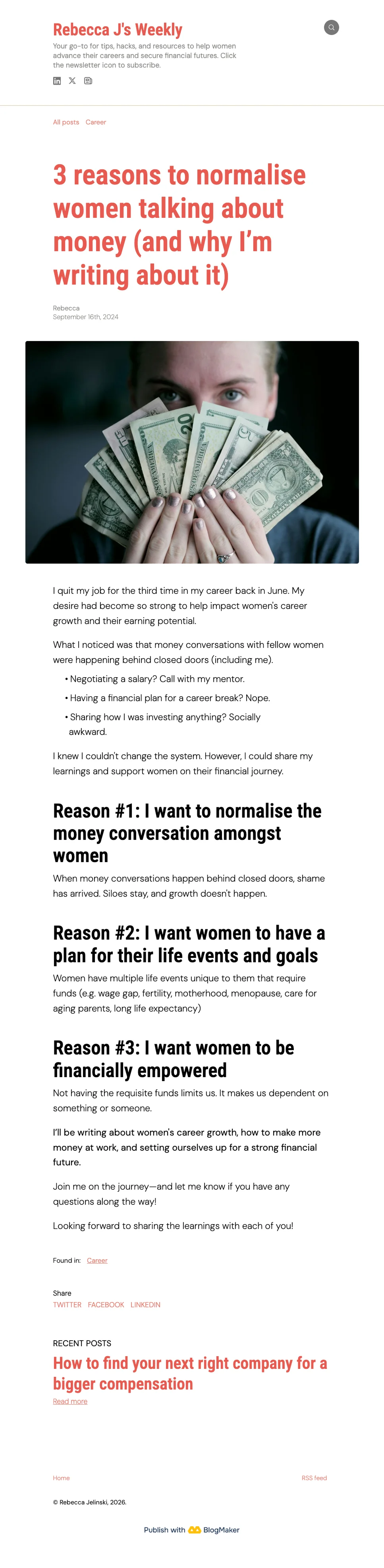 Rebecca J's Weekly