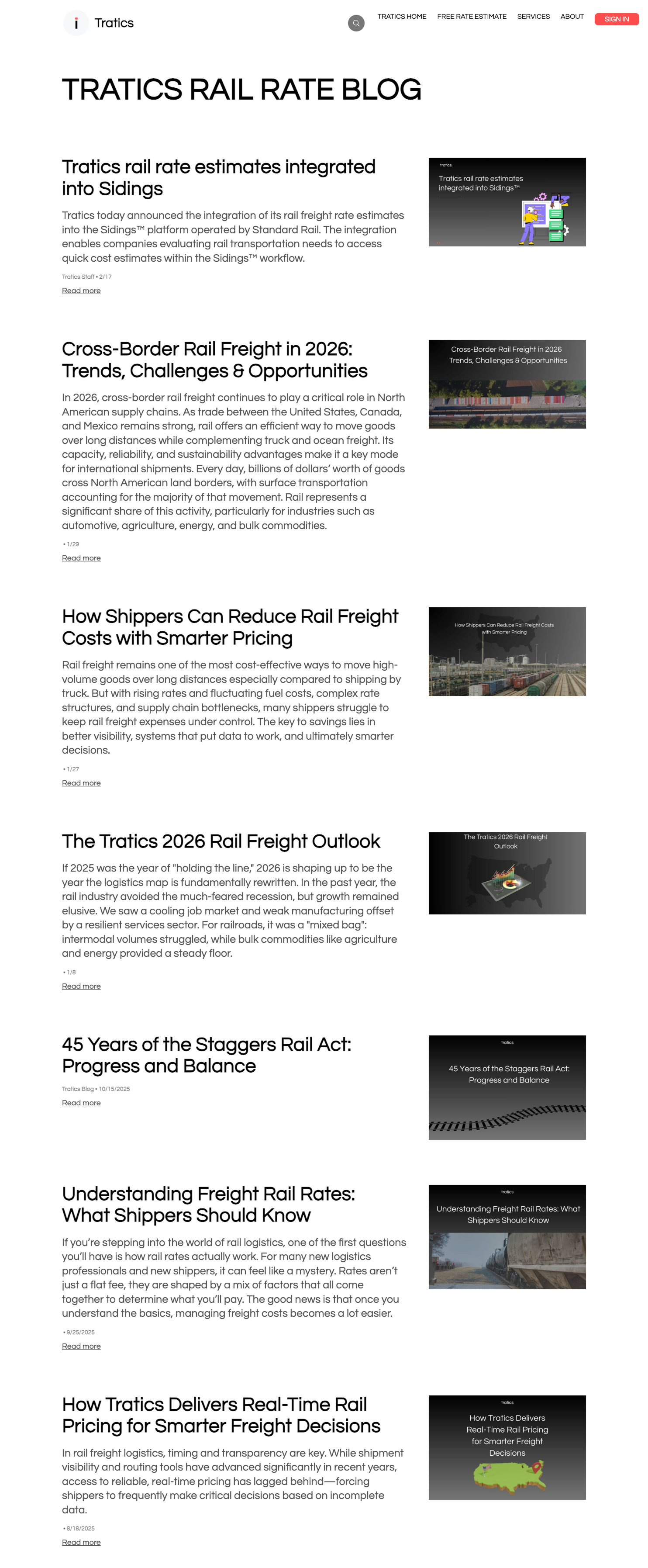 Tratics Rail Rate Blog