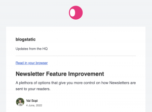 blogstatic newsletter screenshot 