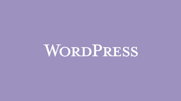 the wordpress logo against a muted purple background