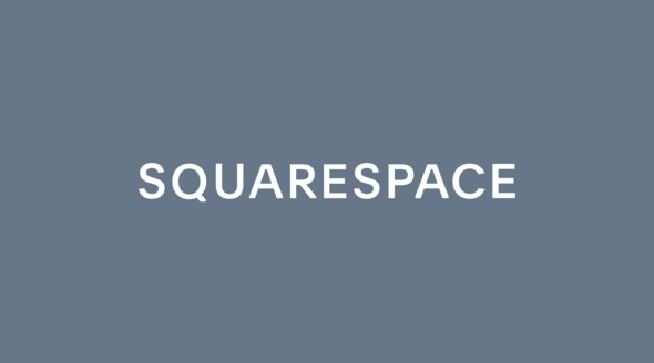Squarespace logo centered on a solid blue background.