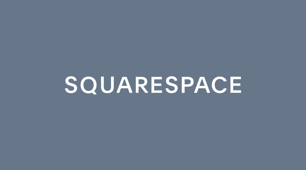 Squarespace logo centered on a solid blue background.