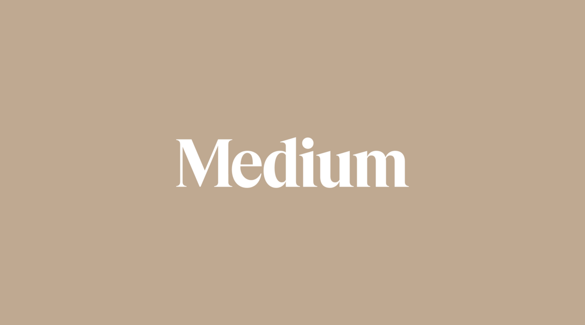 the medium logo against a muted brown background