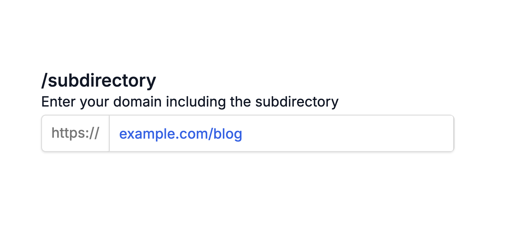 The /subdirectory option in BlogMaker