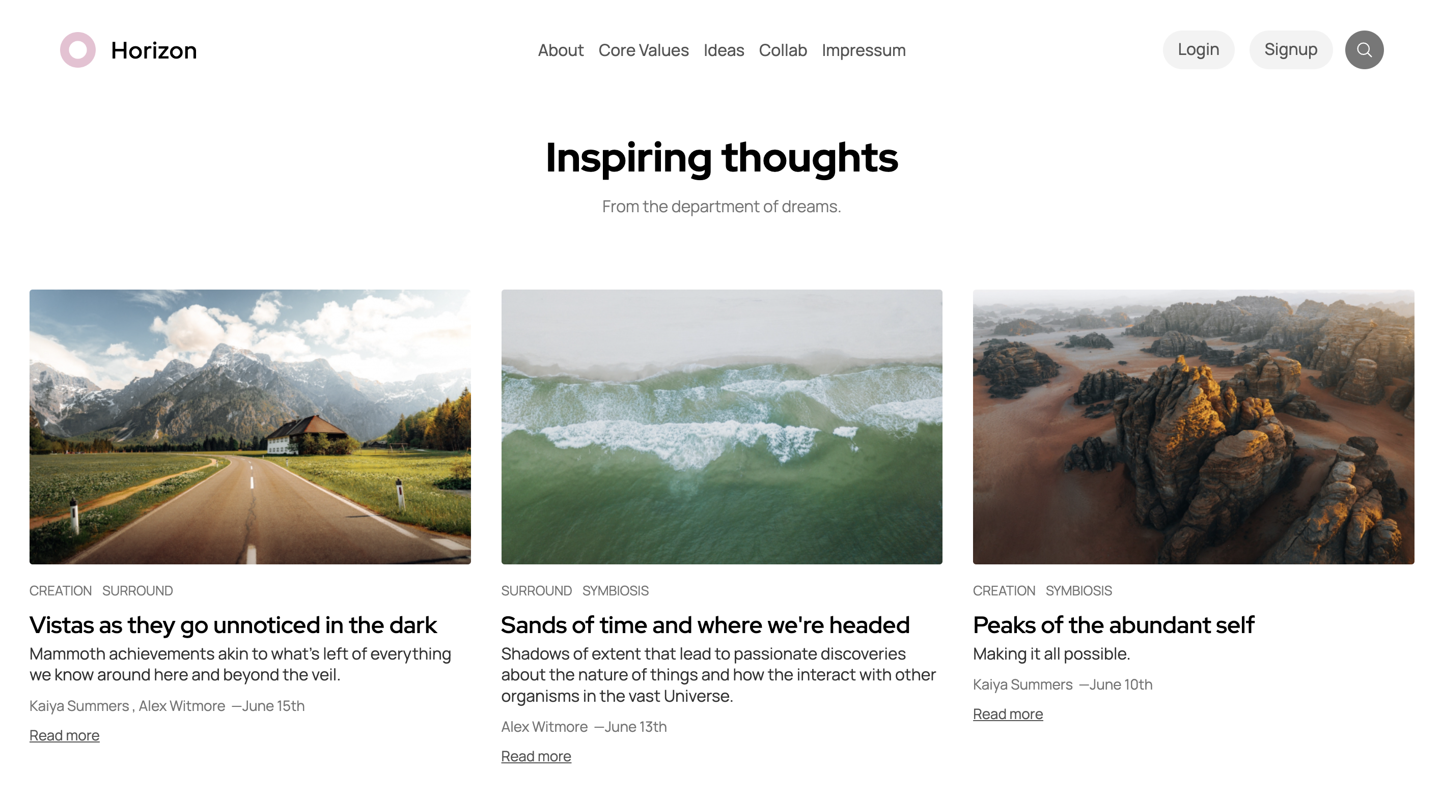 horizon theme in blogmaker